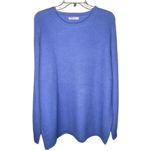 Marine Layer women's sweater crewneck Wool/Alpaca Blend Long Sleeve blue size XL